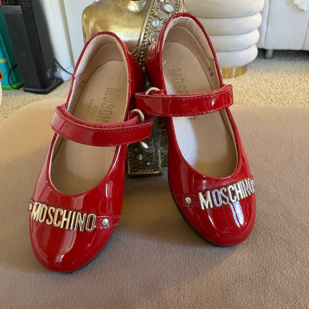 Moschino Kids Red Mary Jane Shoes